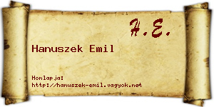 Hanuszek Emil névjegykártya